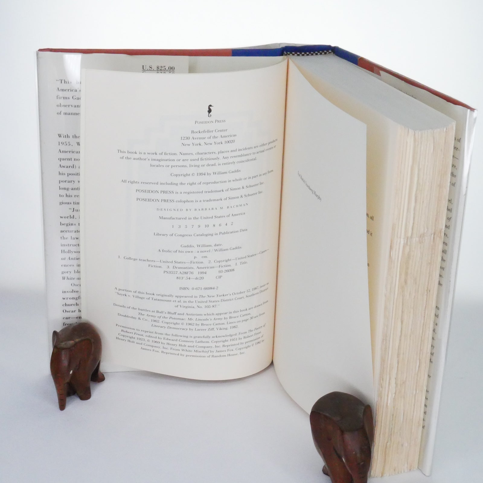 A Frolic of His Own – William Gaddis (1st Edition, 1994, Poseidon Press)
