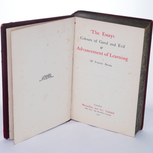Bacon's Essays – Francis Bacon (Macmillan and Co., 1906, Fine Prize Binding)