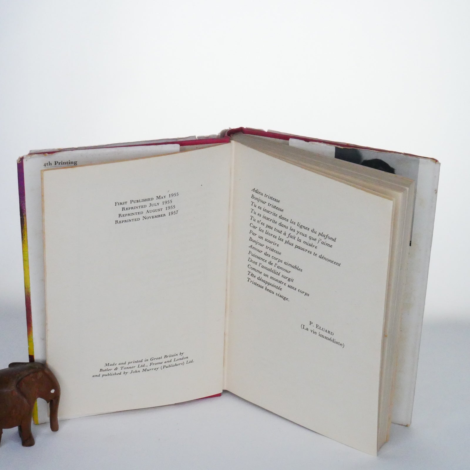 Bonjour Tristesse – Françoise Sagan (John Murray, 1957 Reprint)