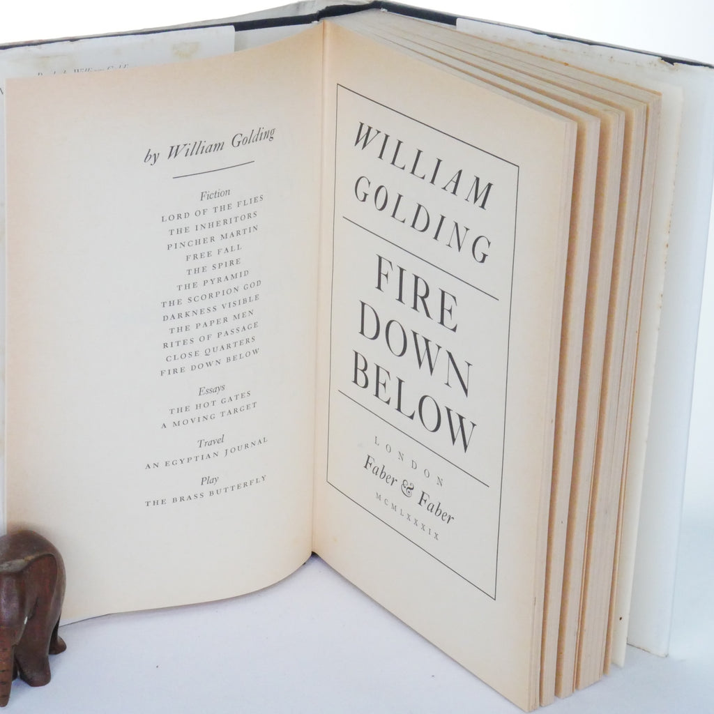 Fire Down Below – William Golding (1st Edition, Faber and Faber, 1989)