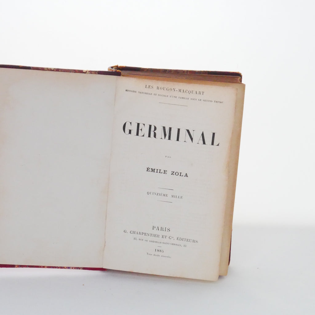 Germinal - Émile Zola (G. Charpentier et Cie, Paris, 1885, Quinzième Mille)