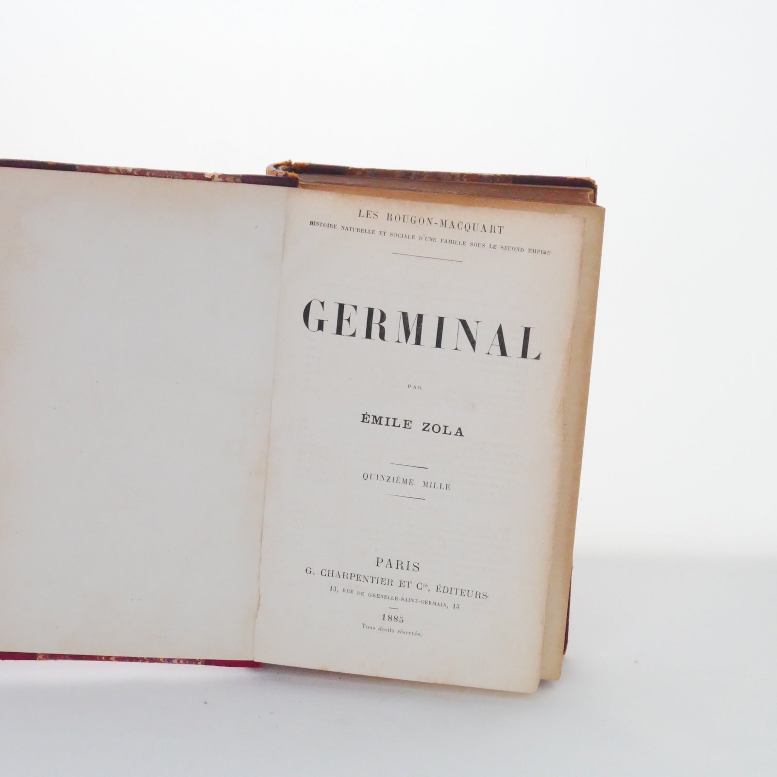 Germinal - Émile Zola (G. Charpentier et Cie, Paris, 1885, Quinzième Mille)