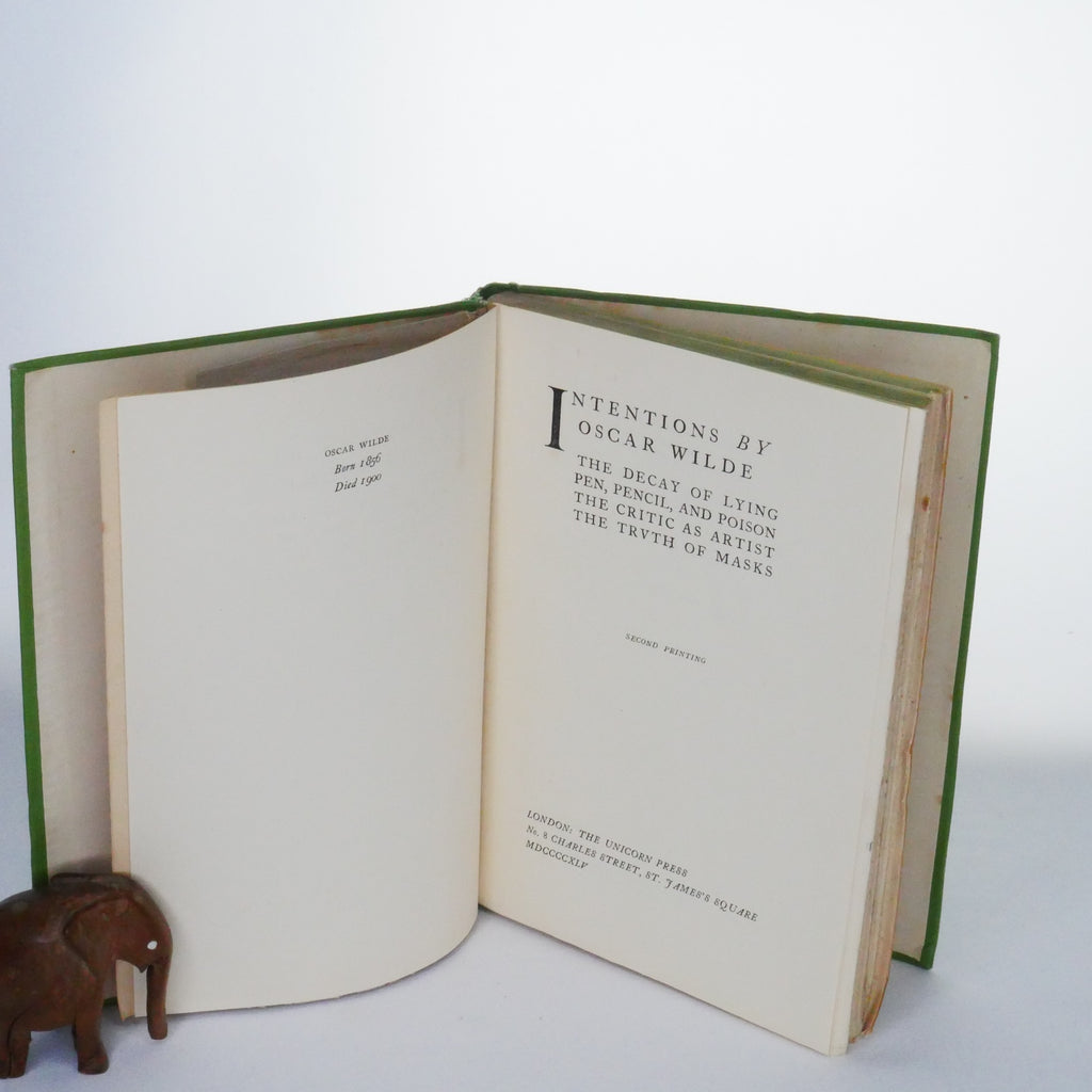 Intentions – Oscar Wilde (Unicorn Press, 1945)