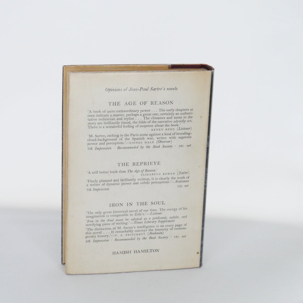 Nausea - Jean-Paul Sartre, translated by Robert Baldick (Hamish Hamilton) — with School Prize Plate