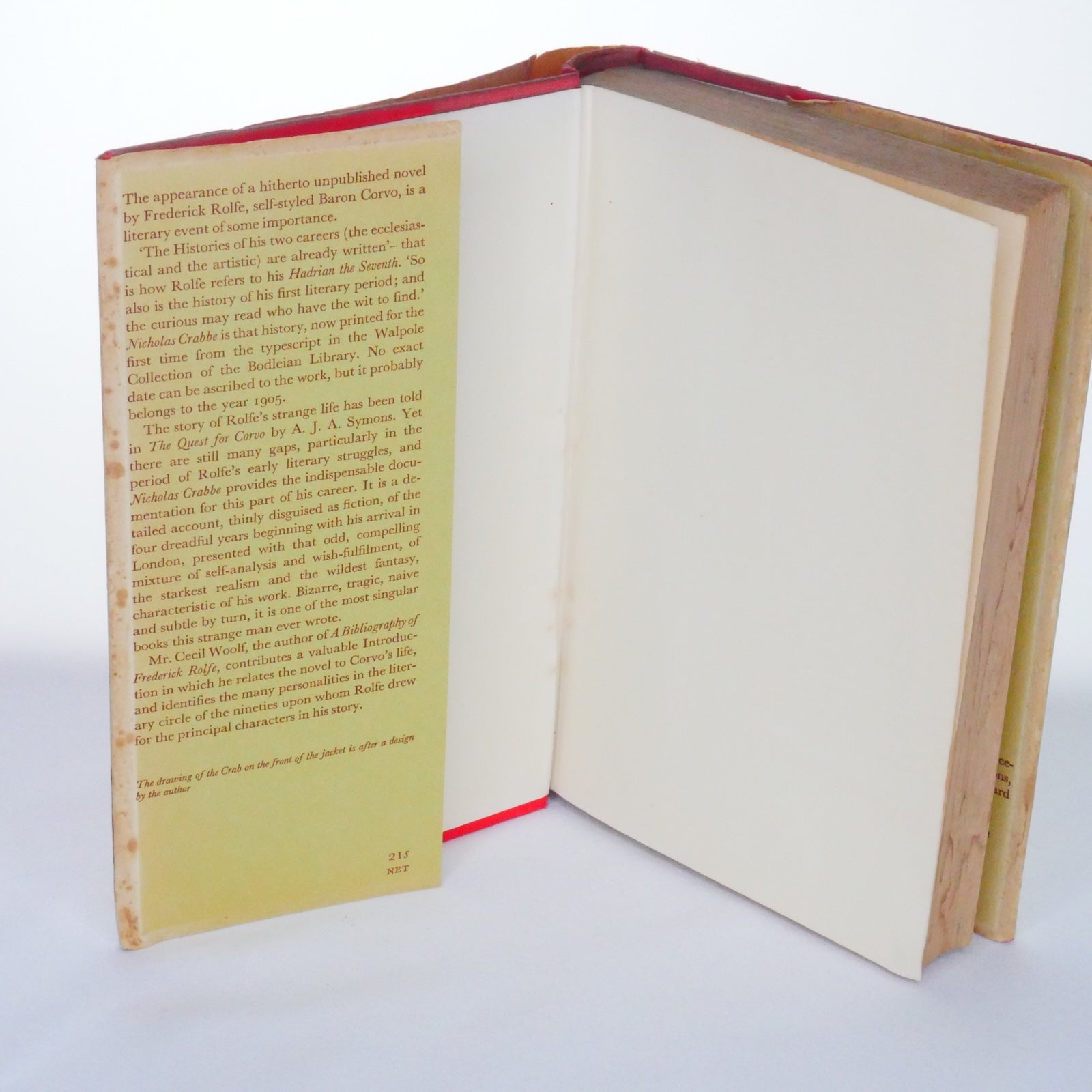 Nicholas Crabbe - Fr. Rolfe (Baron Corvo) (Chatto & Windus, First Edition, 1958)