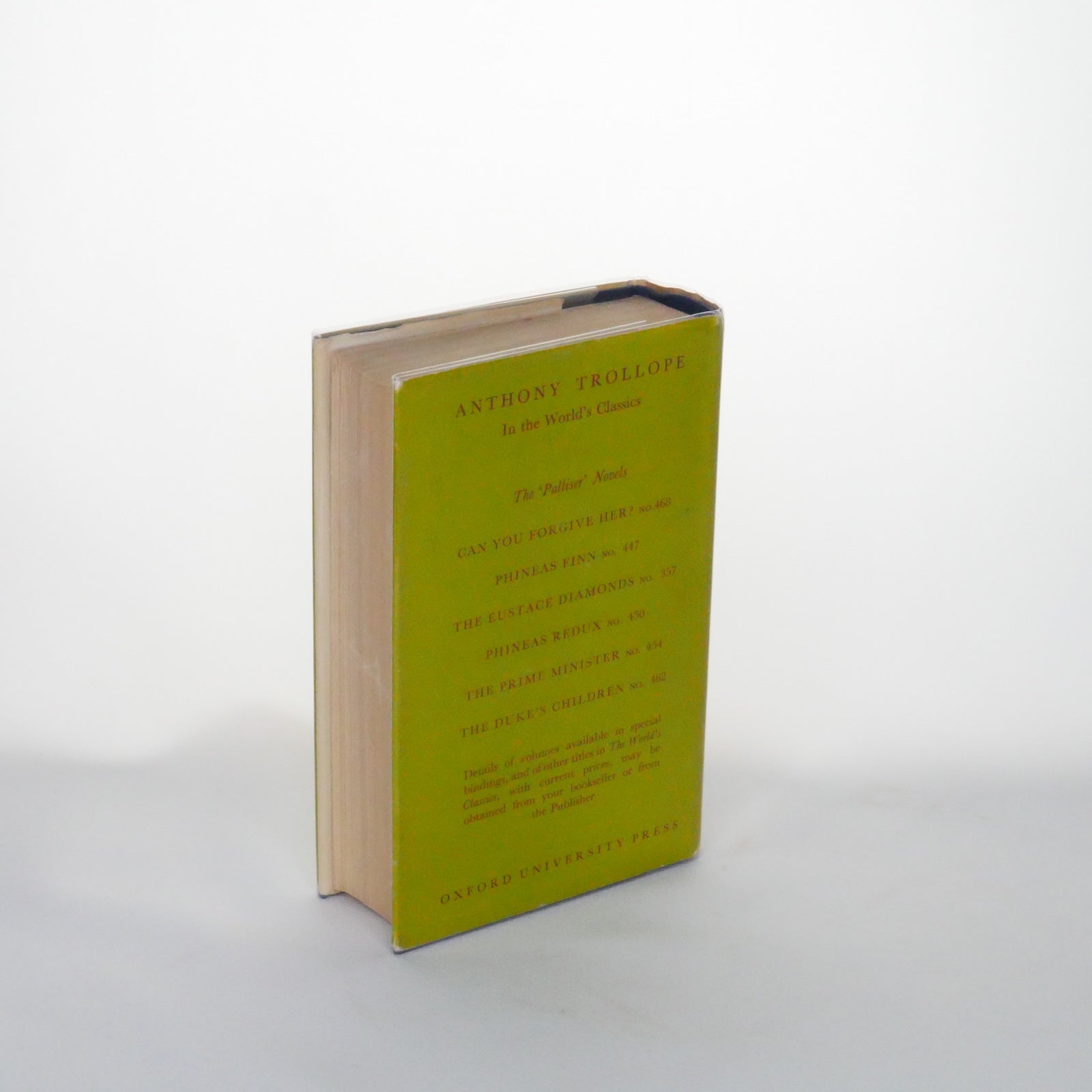 Phineas Finn: The Irish Member – Anthony Trollope (World's Classics – Oxford University Press 1960s)