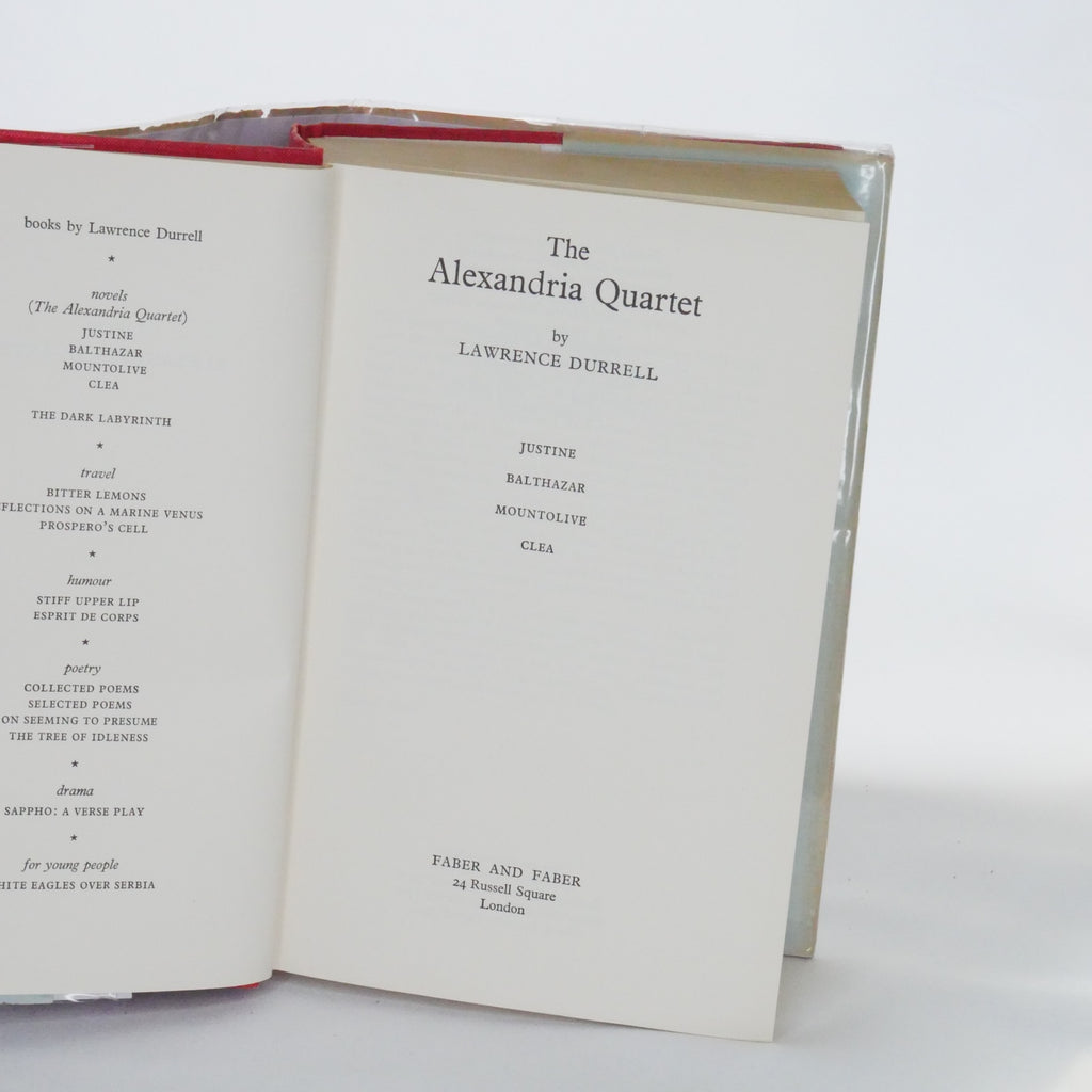The Alexandria Quartet - Lawrence Durrell (Faber and Faber, One Volume Edition, 1962)