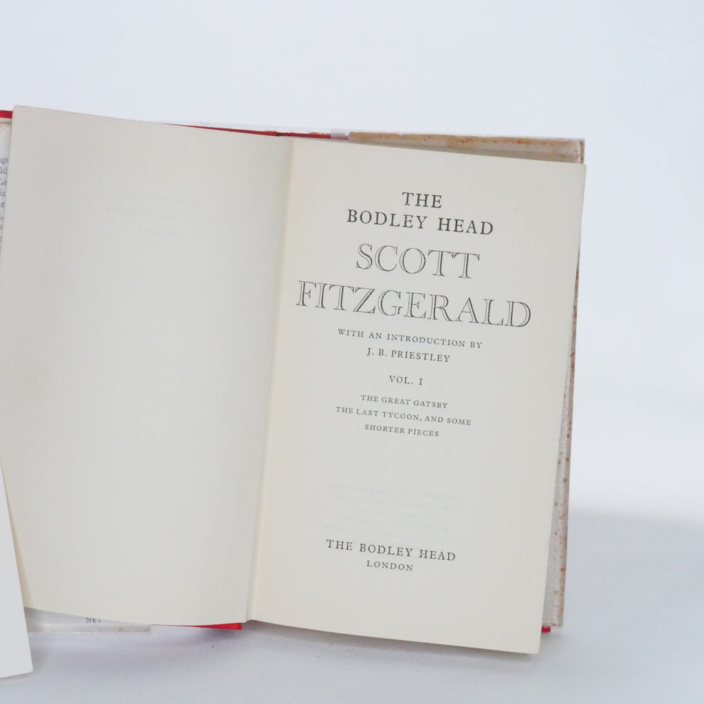 The Bodley Head Scott Fitzgerald Vol. I, Second Impression — Introduction by J.B. Priestley (The Bodley Head, London)