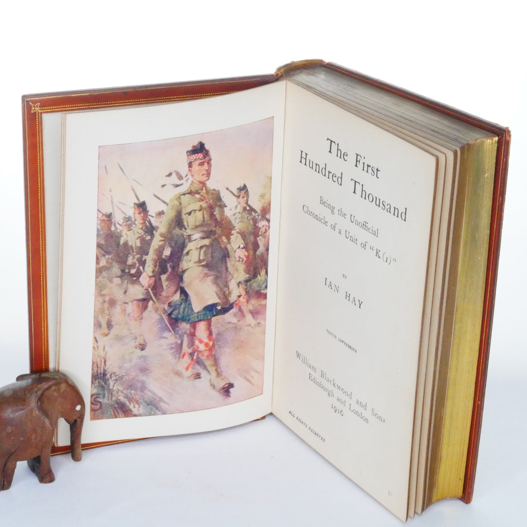 The First Hundred Thousand - Ian Hay /John Hay Beith (Bumpus Fine Binding, 1916)